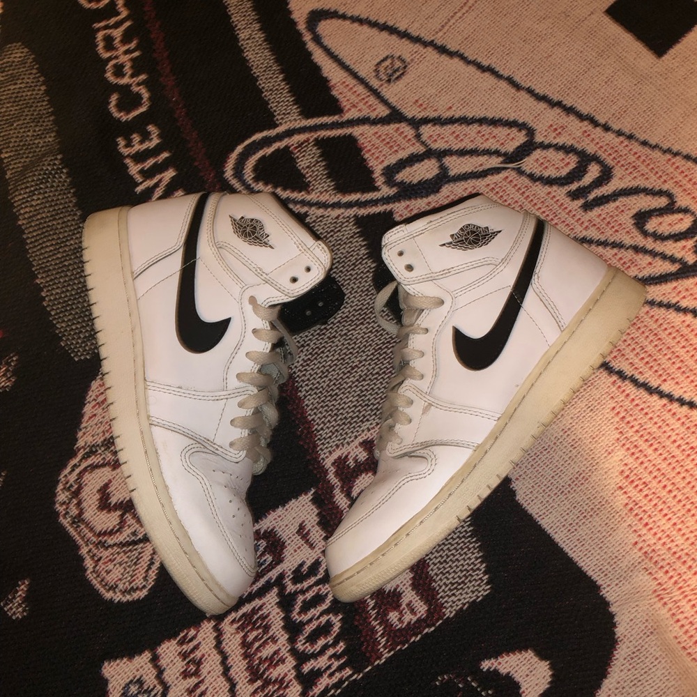 Nike Air Jordan 1  White/Black 6.5y Sneakers